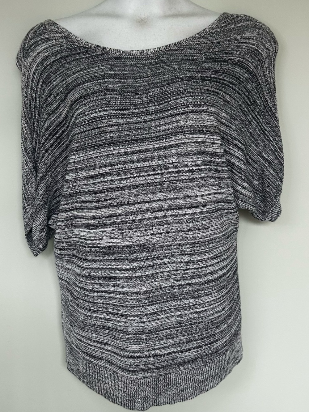 LOFT Gray Marled Knit V-Back Dolman Sleeve Sweater Medium